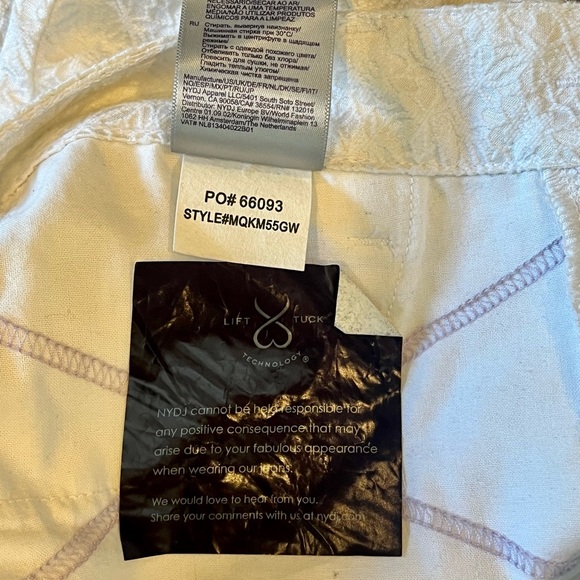 White crop NYDJ floral textured optic white NWT size 6 White skinny jeans - Picture 7 of 9